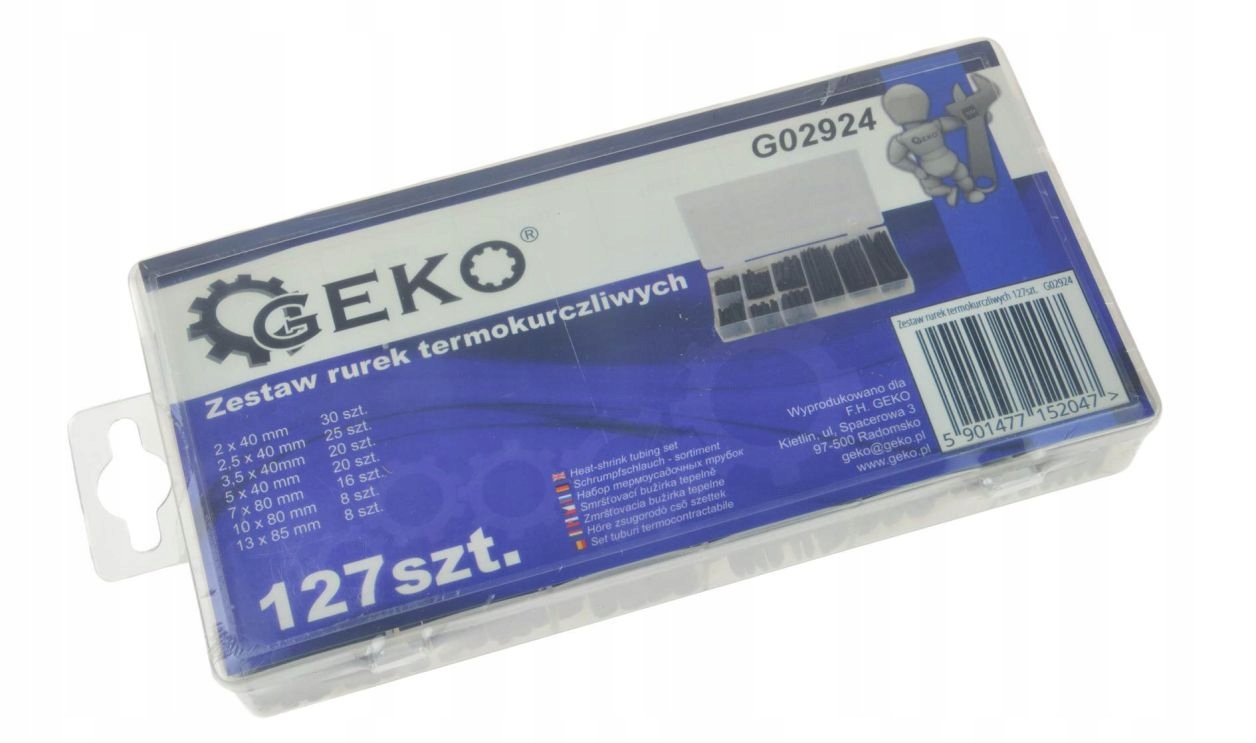 ZESTAW RUREK TERMOKURCZLIWYCH 127szt. GEKO Marka Geko