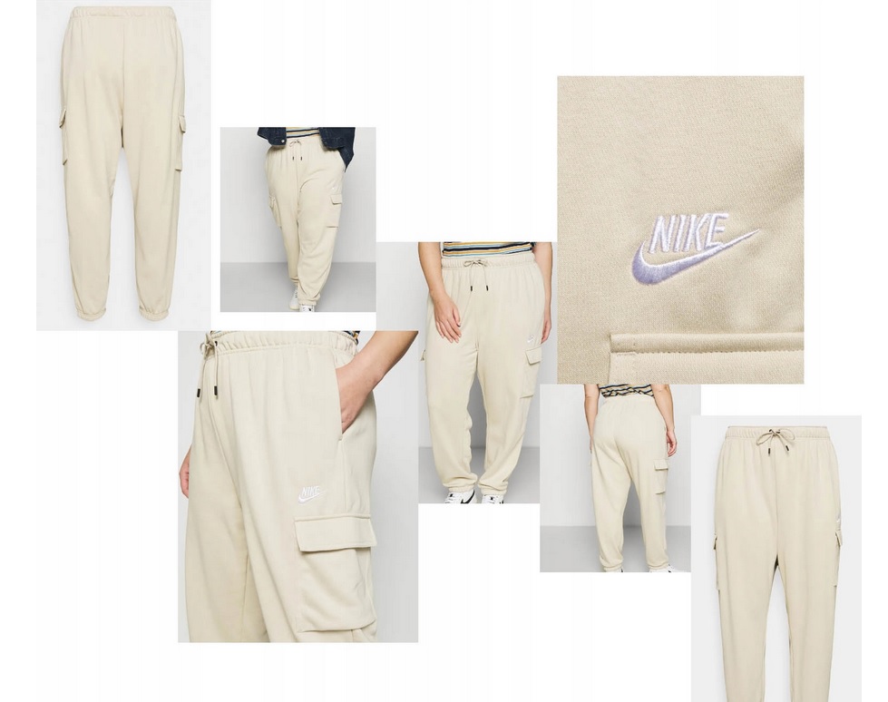Nike Dámské Tepláky DV5083-601 VEL.2X Béžové Lehce Zateplené Kapsáče