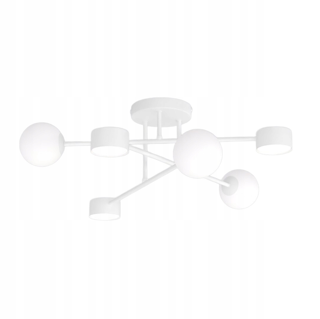Stropné svietidlo Holon 6 v bielej farbe – minimalistický štýl Sputnik