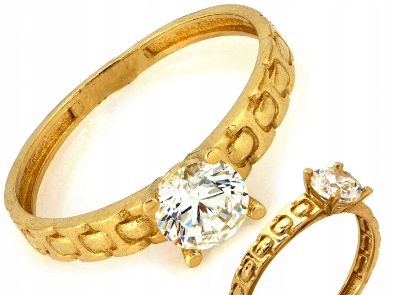 Zlatý prstýnek 585 14kt elegantní model s jedním zirkonem 1.55g R15