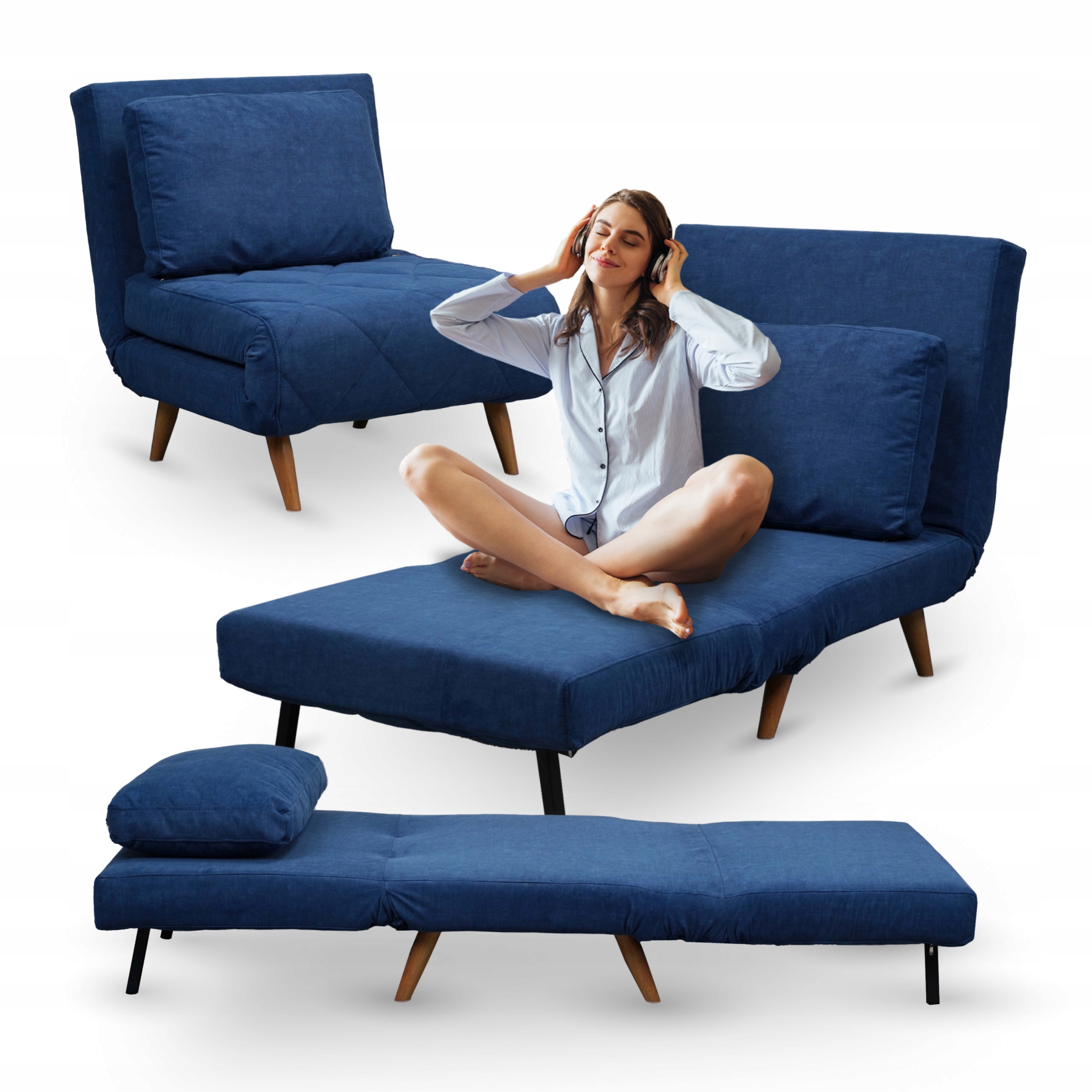 Fotel rozkładany do spania Sofa rozkładana Sofa z funkcją spania Scandy