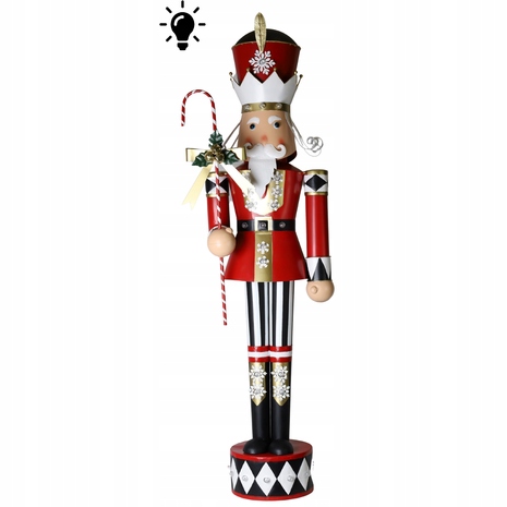 DZIADEK DO ORZECHÓW METALOWY ŚWIECĄCY DEKORACJA ŚWIĄTECZNA LED NA PREZENT Kod producenta OZDOBA LED POD CHOINKĘ BOŻE NARODZENIE