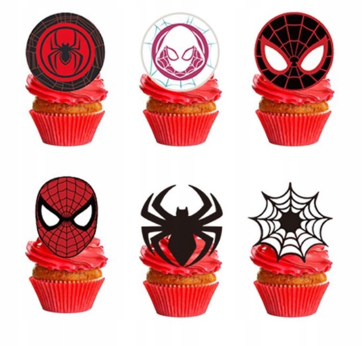 

24szt Topper Spiderman Spidey Tort Urodziny pikery