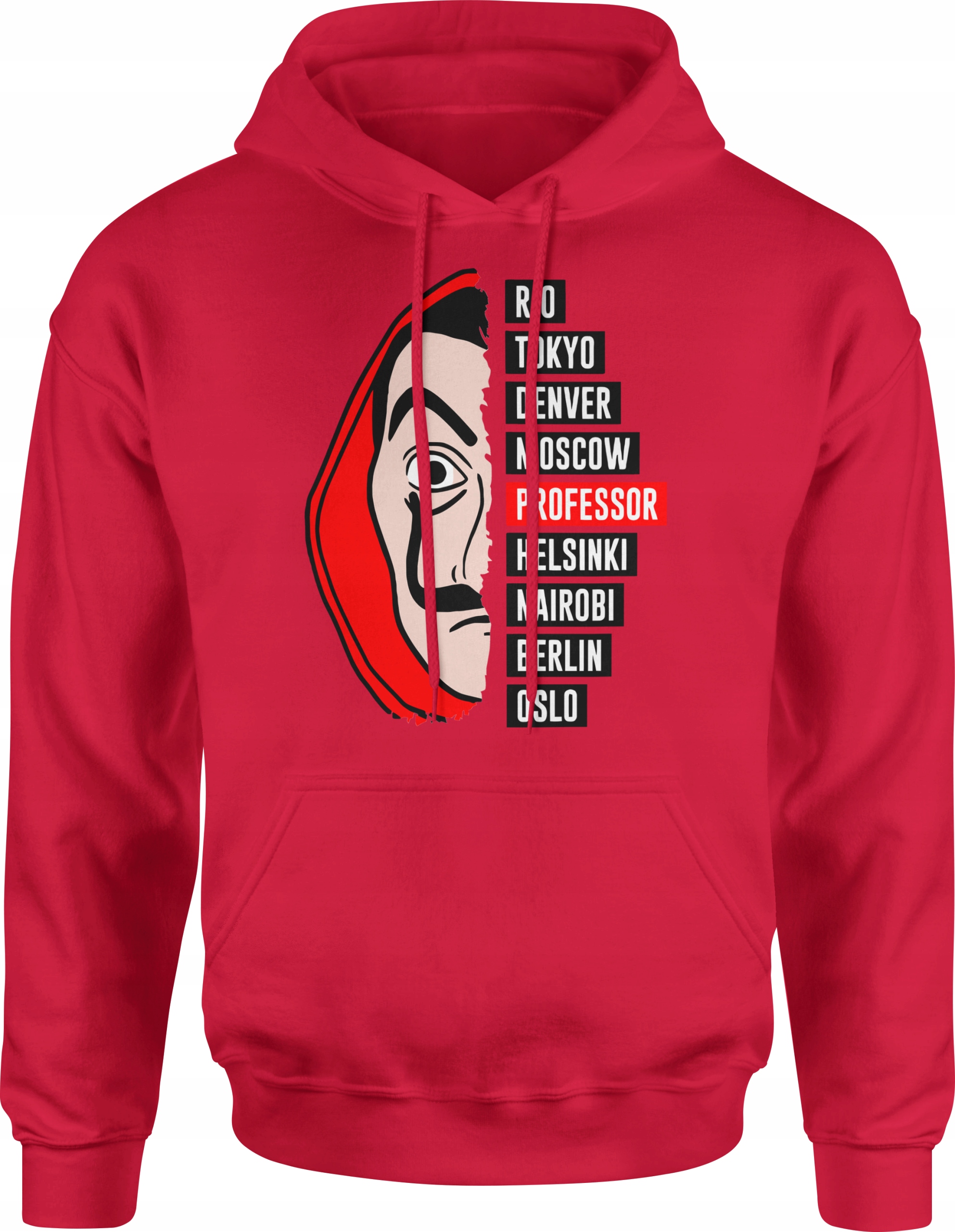 MĘSKA BLUZA Z KAPTUREM DOM Z PAPIERU R. M DRESOWA NADRUK Z NADRUKIEM