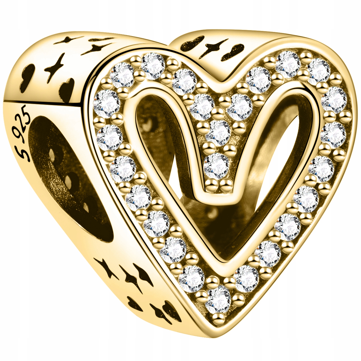 Zlatý přívěsek Ažurové Srdce stříbro 925