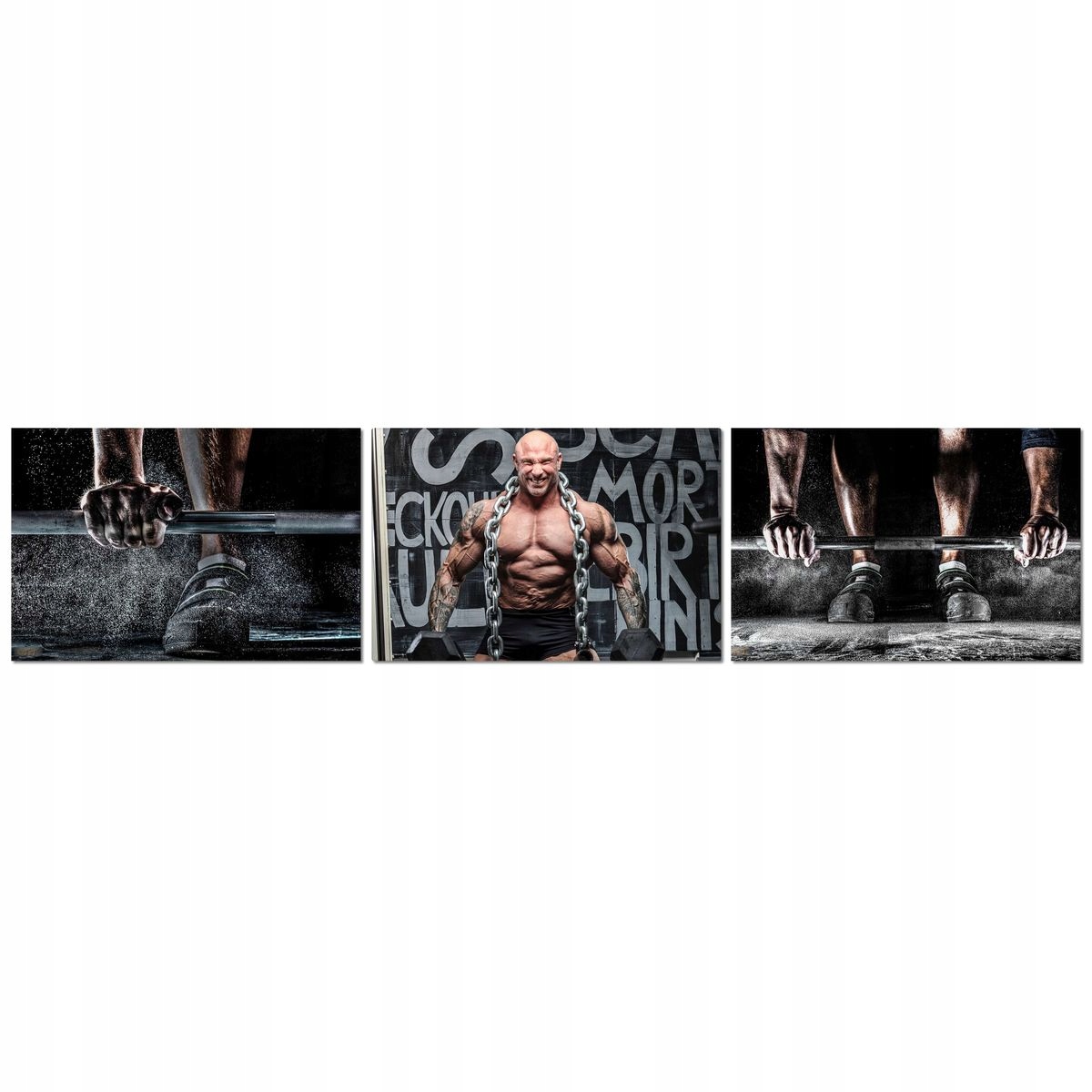 Obrazy 3x 90x60 Triptych Strong Man Silka