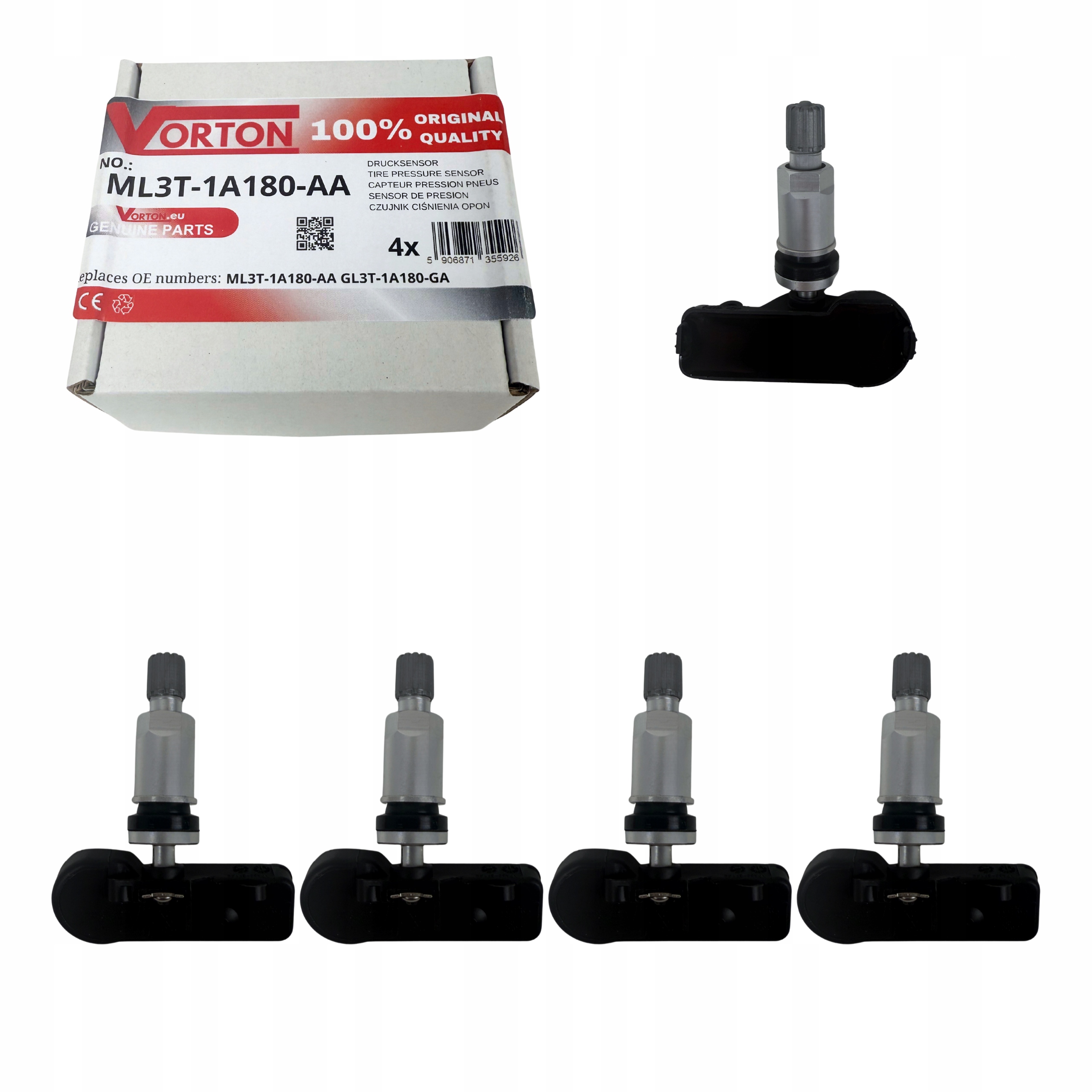 4x Snímač Tlaku Vzduchu Pneumatík Lincoln Usa Navigator Ford F150 F250
