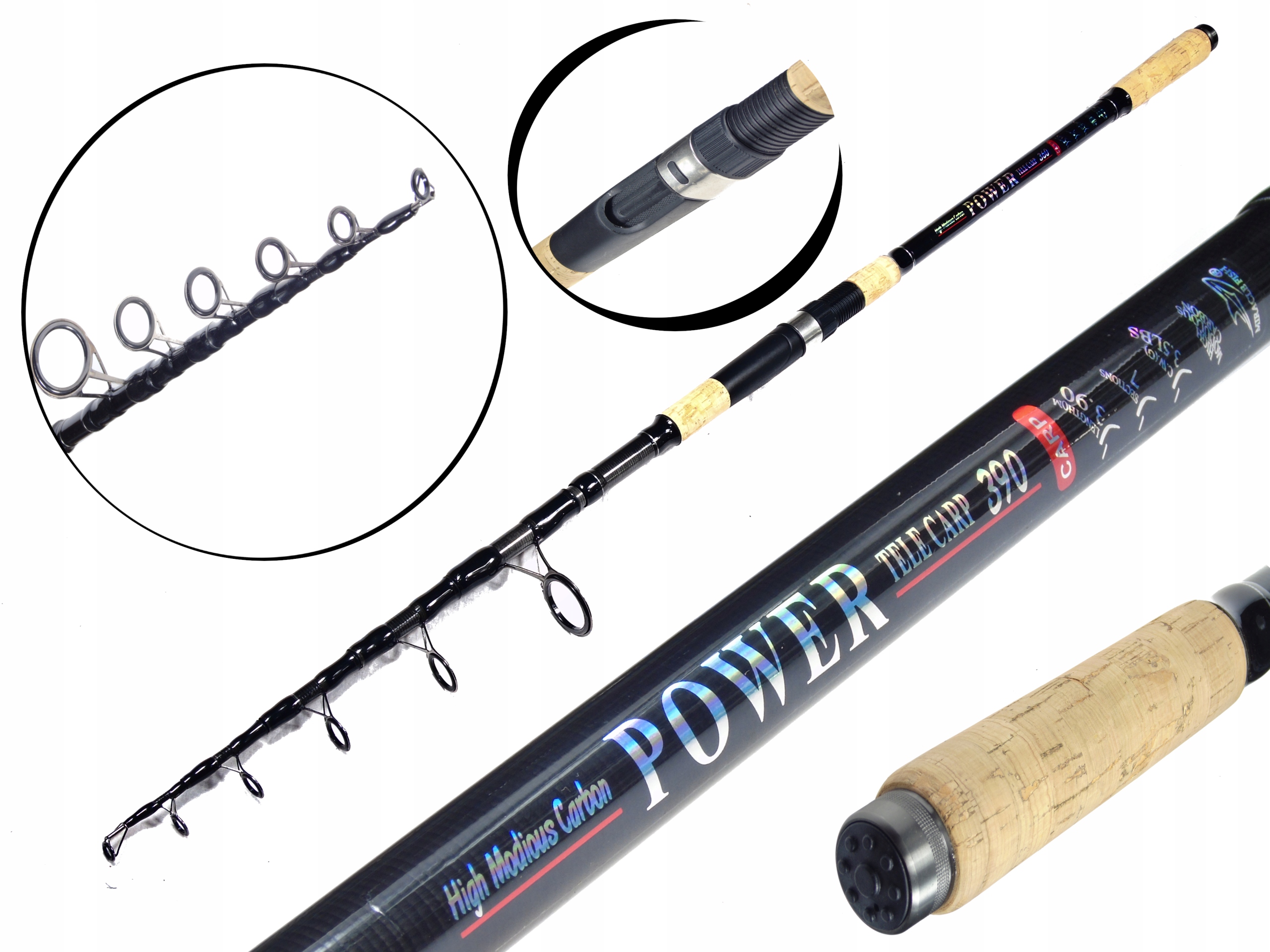 Karpiová Kaprová Tyč 3,30 m Power Teleskopická 3,5 lbs průchodka 50 mm