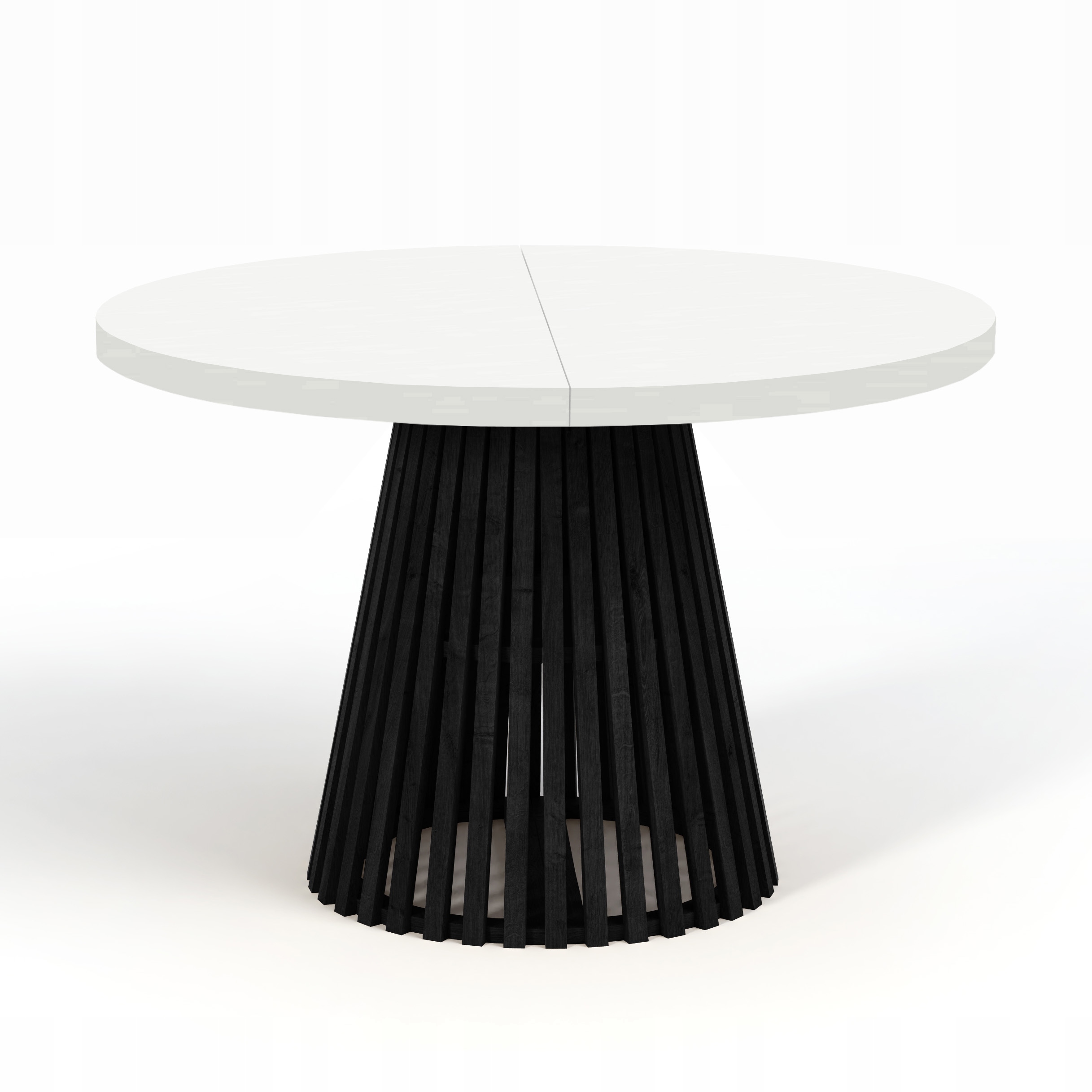Stół okrągły DOVER 110/160 LAMELE rozkładany loft Głębokość mebla 110 cm