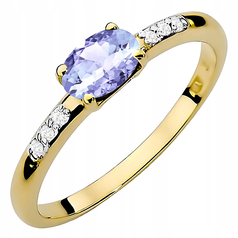 Zlatý Prstýnek s Tanzanitem 0,40 ct Brilianty