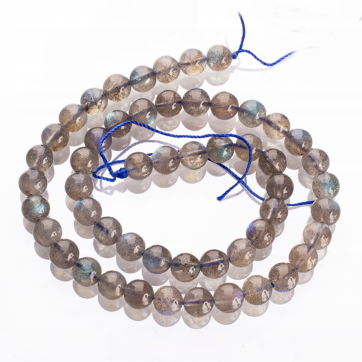 Přírodní Labradorit třída Aa 8mm 46ks/38cm/nic