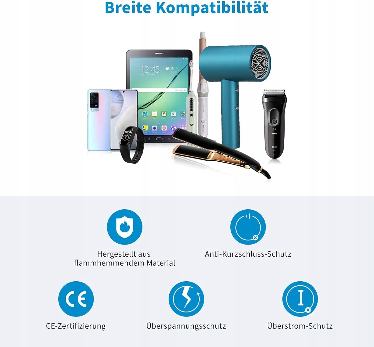 Wtyczka podróżna US na DE, LANMU 3 w 1, adapter z 3 USB do gniazdka Euro Marka Inna