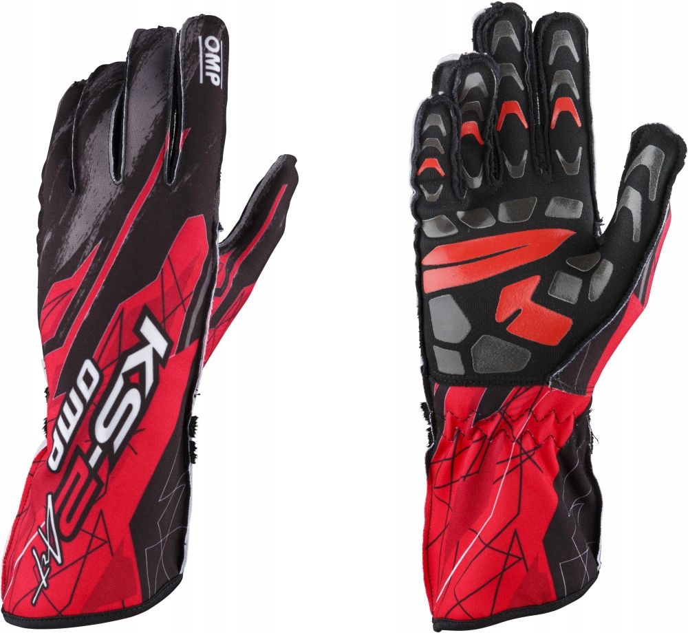 Rukavice na motokáry Omp KS-2 Art červené, veľ Xxs