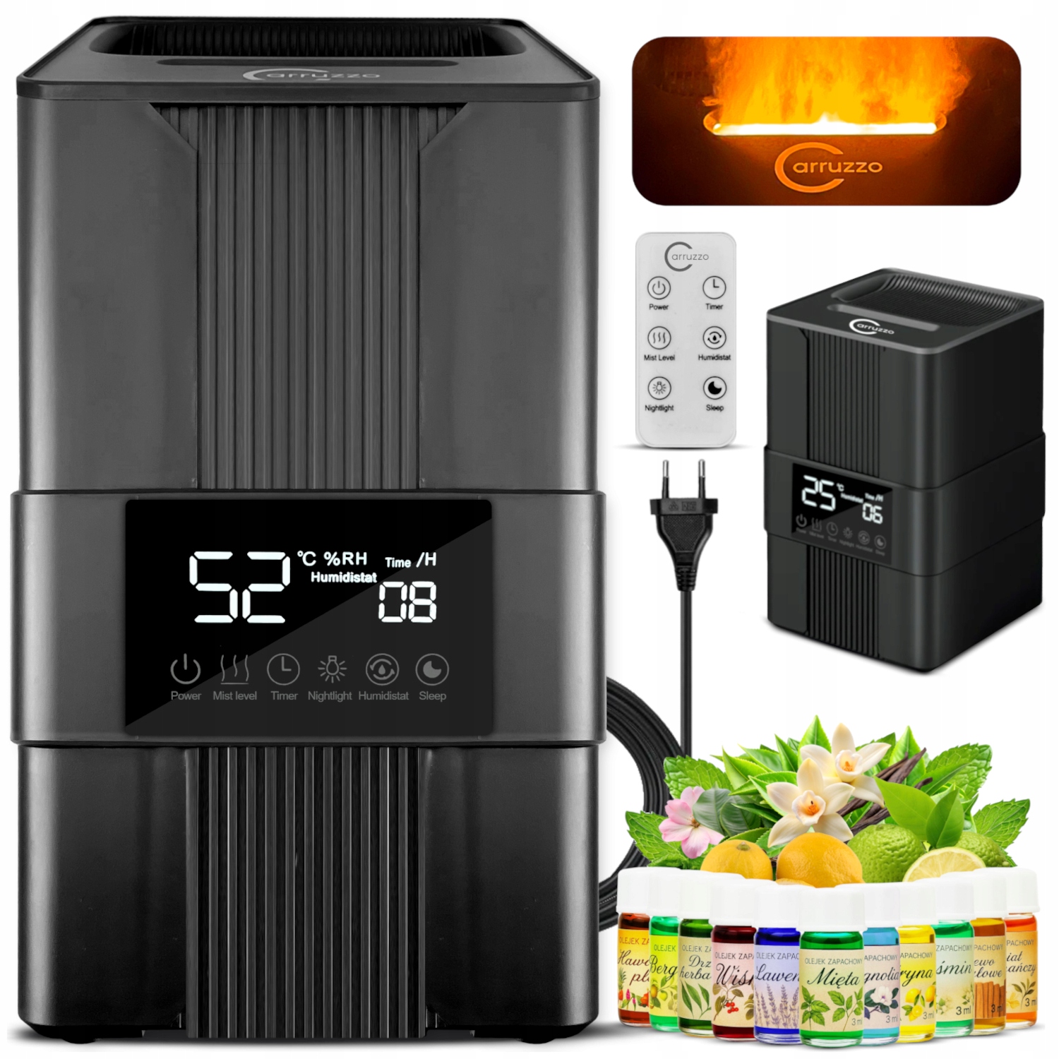 Nawilżacz powietrza Led Automatyczny Bez Filtrowy Aromaterapia 12 Olejków