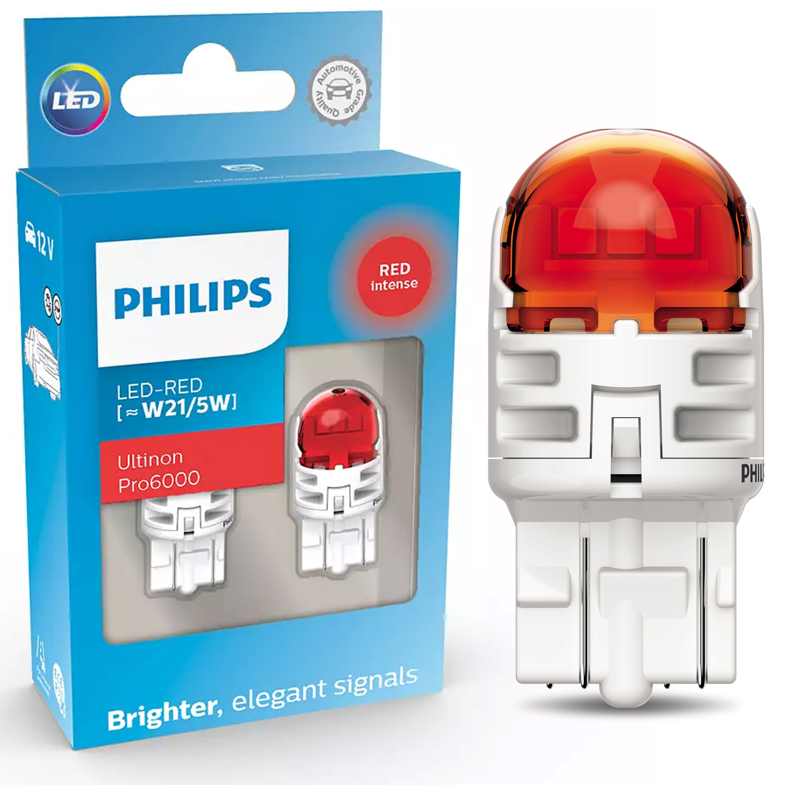 Philips 11066RU60X2/PHI Zes.zar. Led W21/5 Red 12V