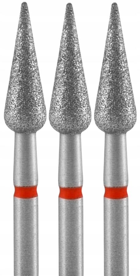 3 x Staleks Fréza Diamantová Hruška Ostrá Červená Průměr 5 mm Přesnost