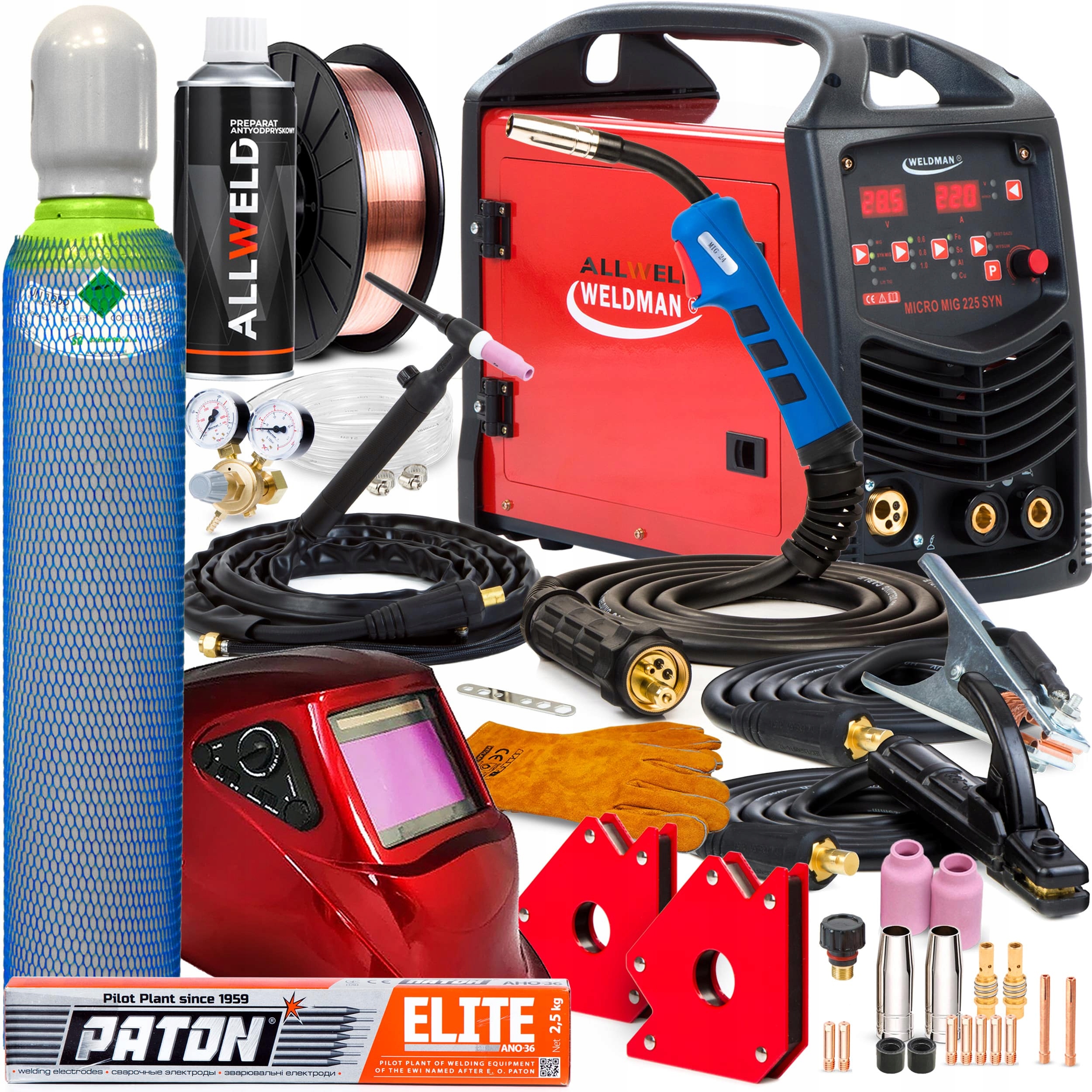 Svařovací stroj Migomat Mig 225 Weldman Tig Lift Mma Flux