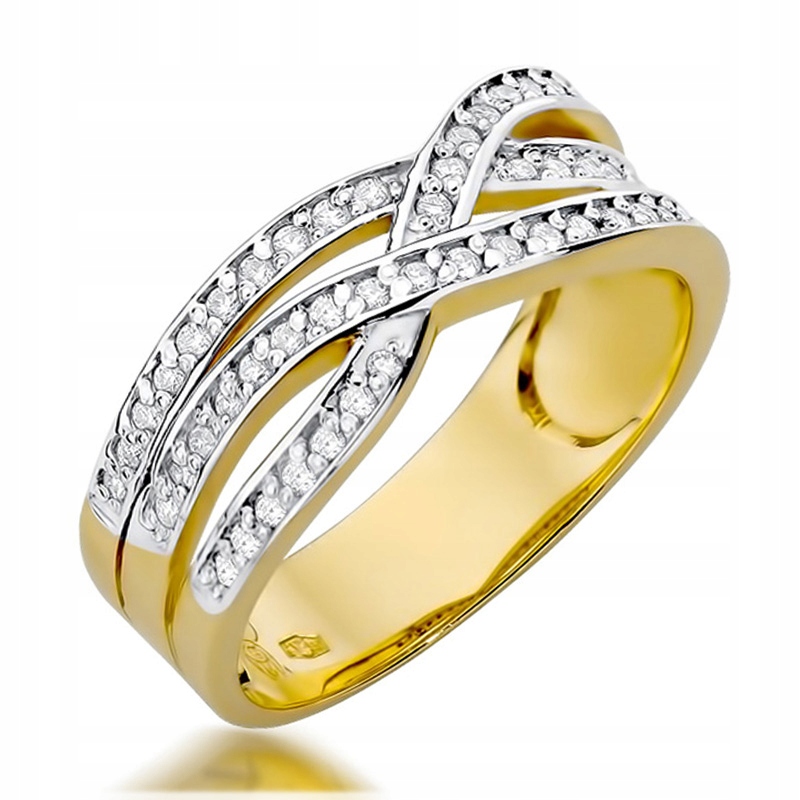 Zlatý Pletený Prstýnek s Brilianty 0.27 ct