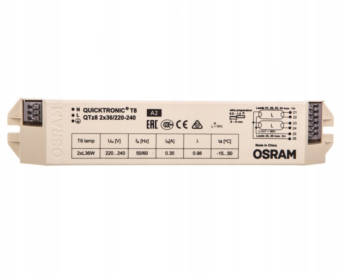 

Statecznik elektroniczny QTz 8 2X36/220-240