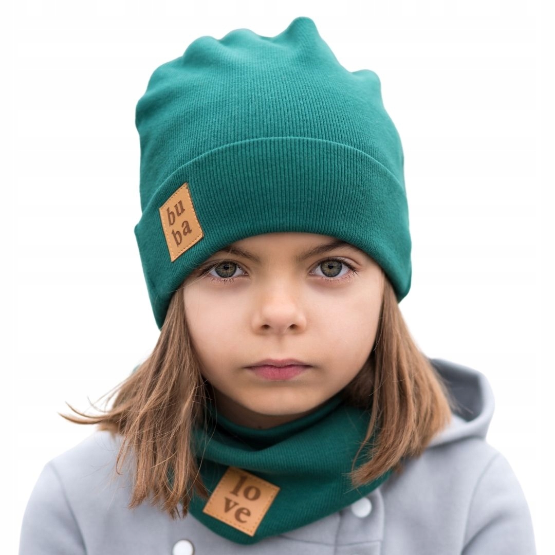 

Czapka i komin wiosna-jesień - zielony 52-56