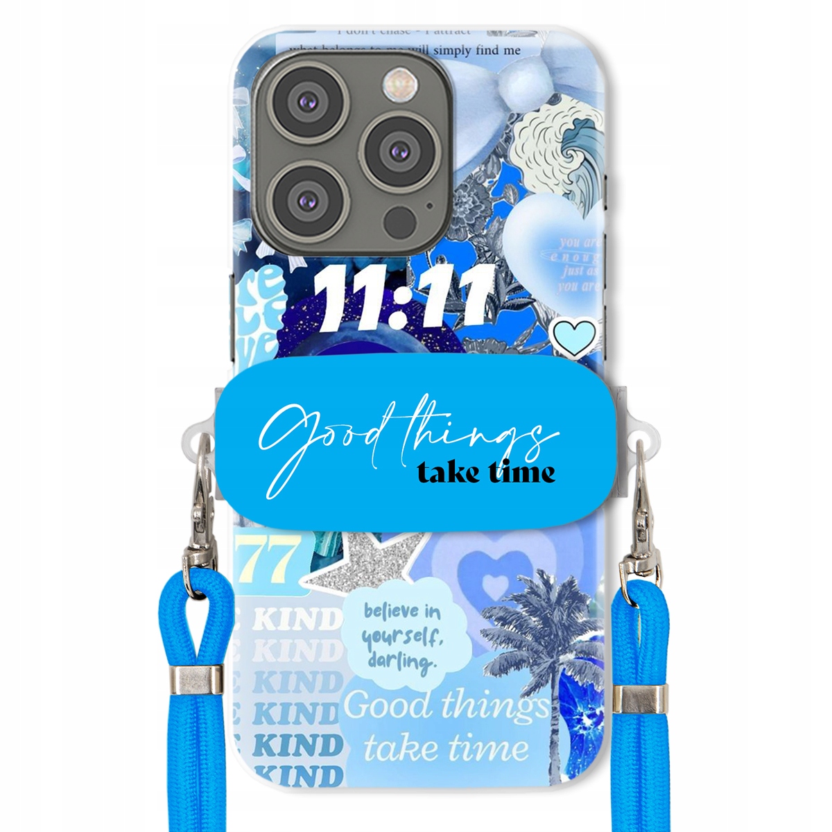 Puzdro pre iPHONE 14 Pro Držiak na vodítko Crossbody Good Things Take Time Lata