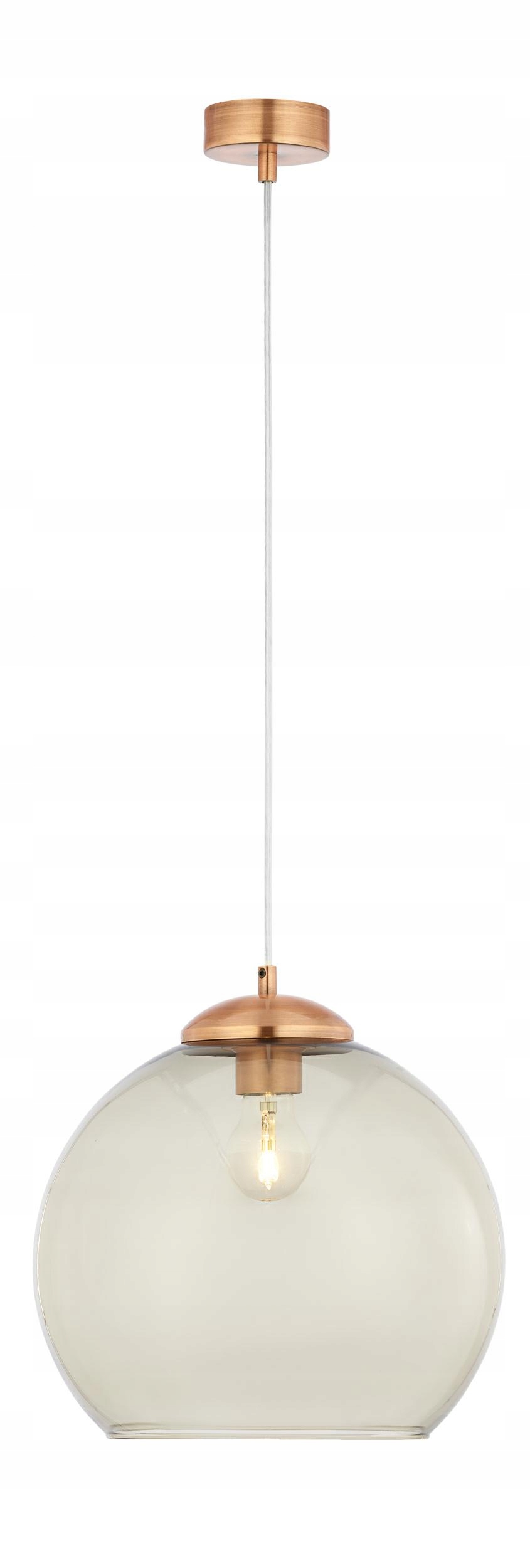 Závesná lampa Asti Medený šedý sklenený záves 1xE27 29 cm Stropná lampa