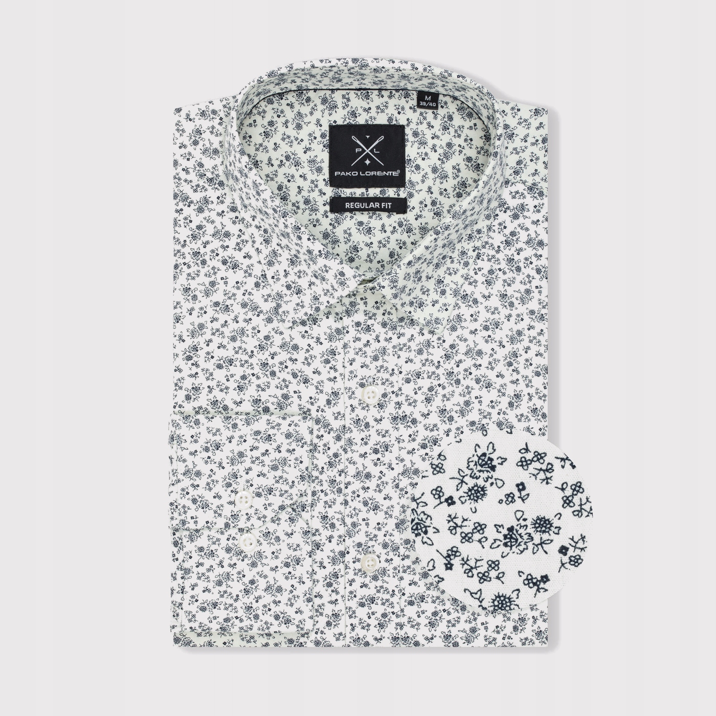 

Biała koszula męska Slim kwiatki Pako Lorente XXL