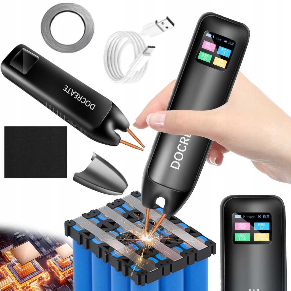 Akumulátorová bodová svářečka s LCD displejem, mini, přenosná svářečka