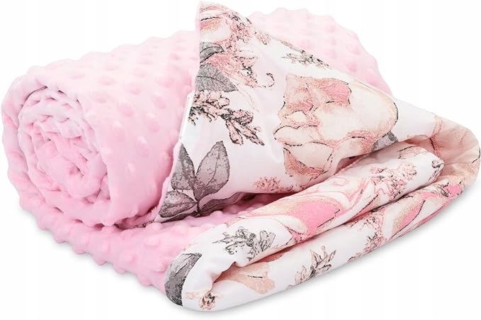 KOCYK MINKY BAWEŁNA 75x100 MEDI KWIATY RÓŻOWY