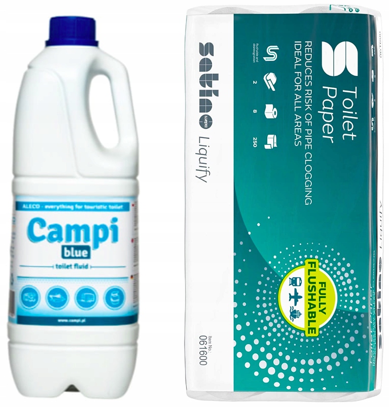 

Zestaw Płyn Do Toalet Campi Blue 2L papier 8 rol