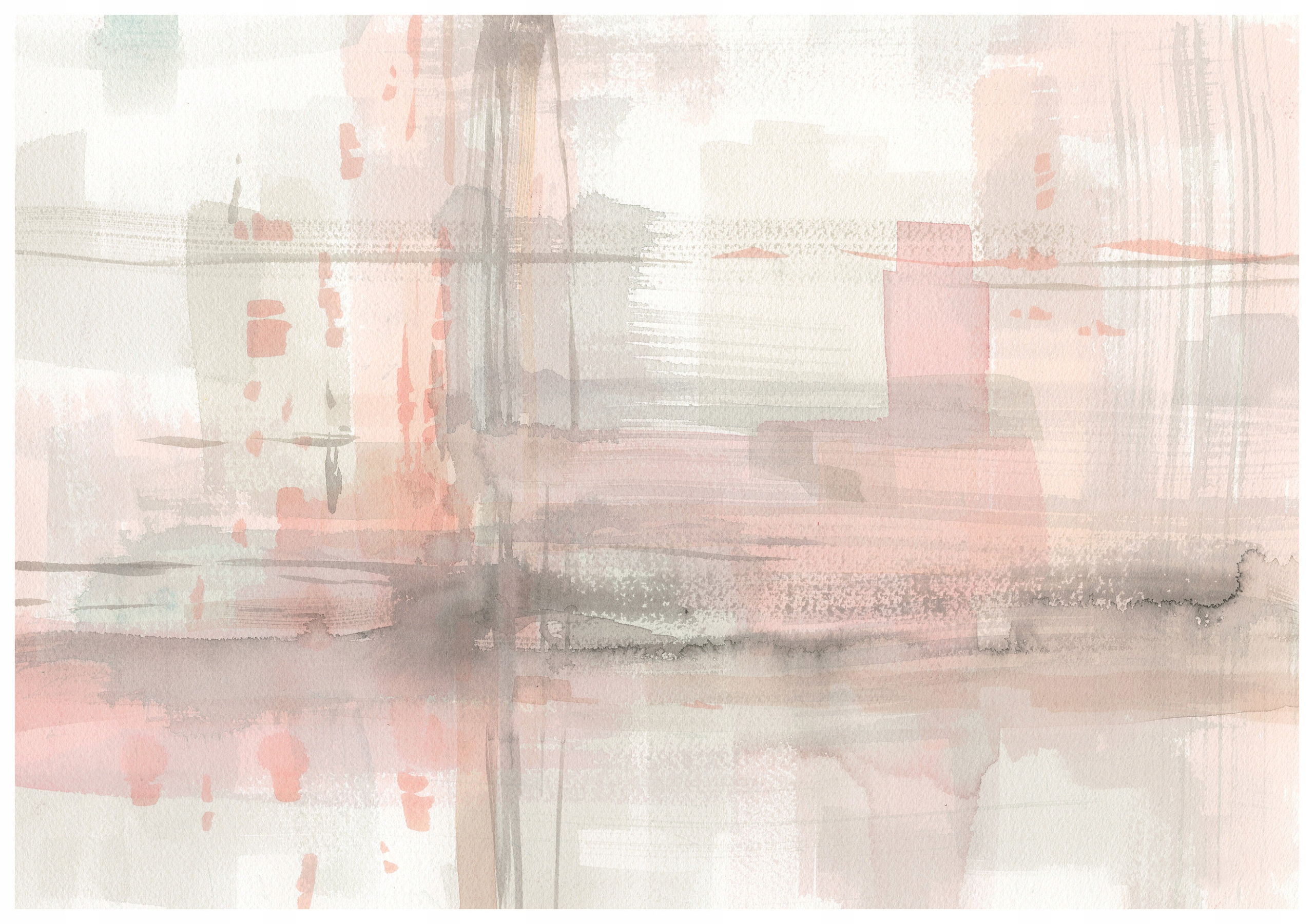 Fototapeta Pastelové akvarely Ruža a sivá Abstrakcia Vinyl 416x290 lepidlo