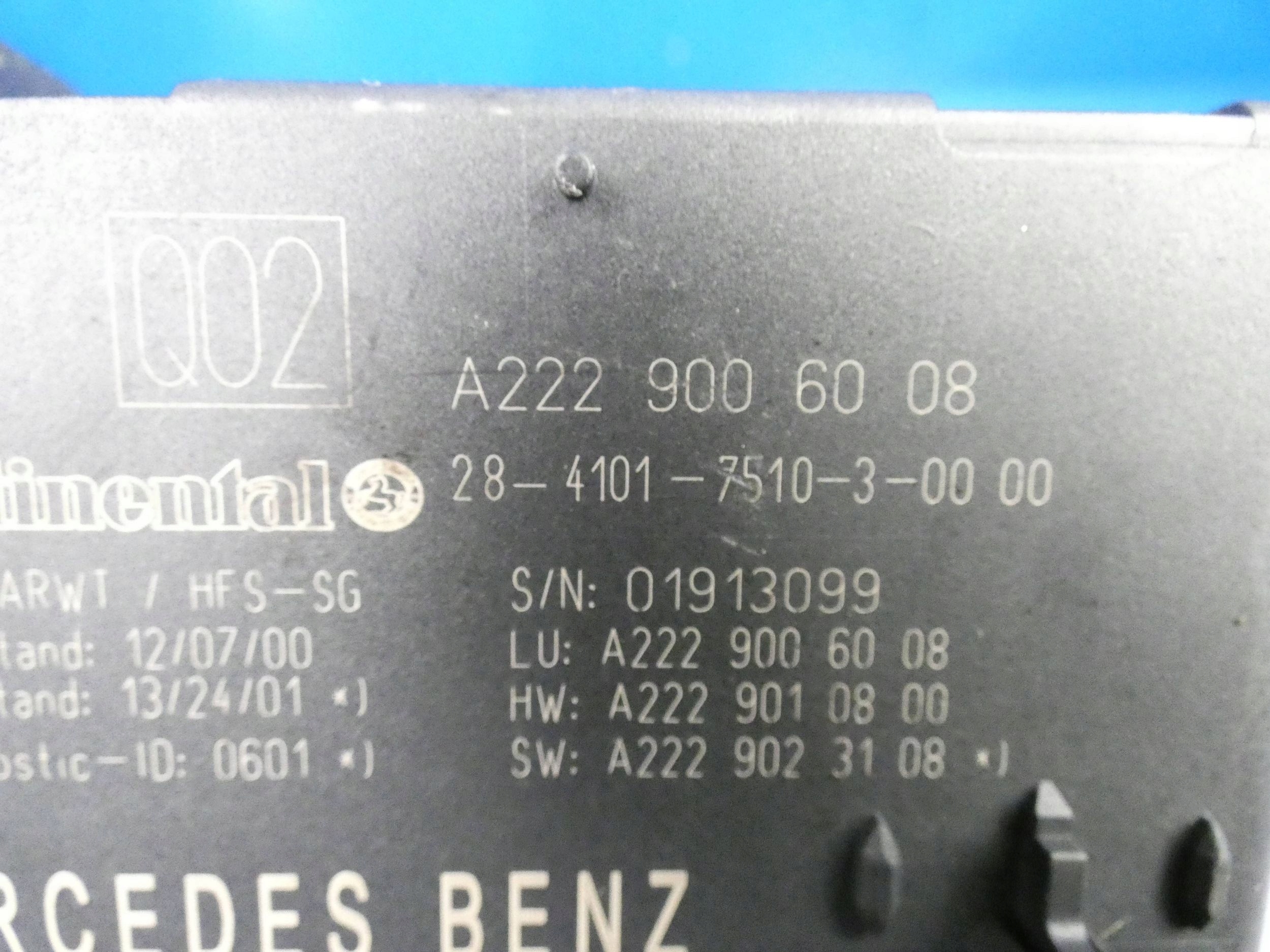 MERCEDES C KLASA W205 GLC W253 S W222 module control unit bonnet