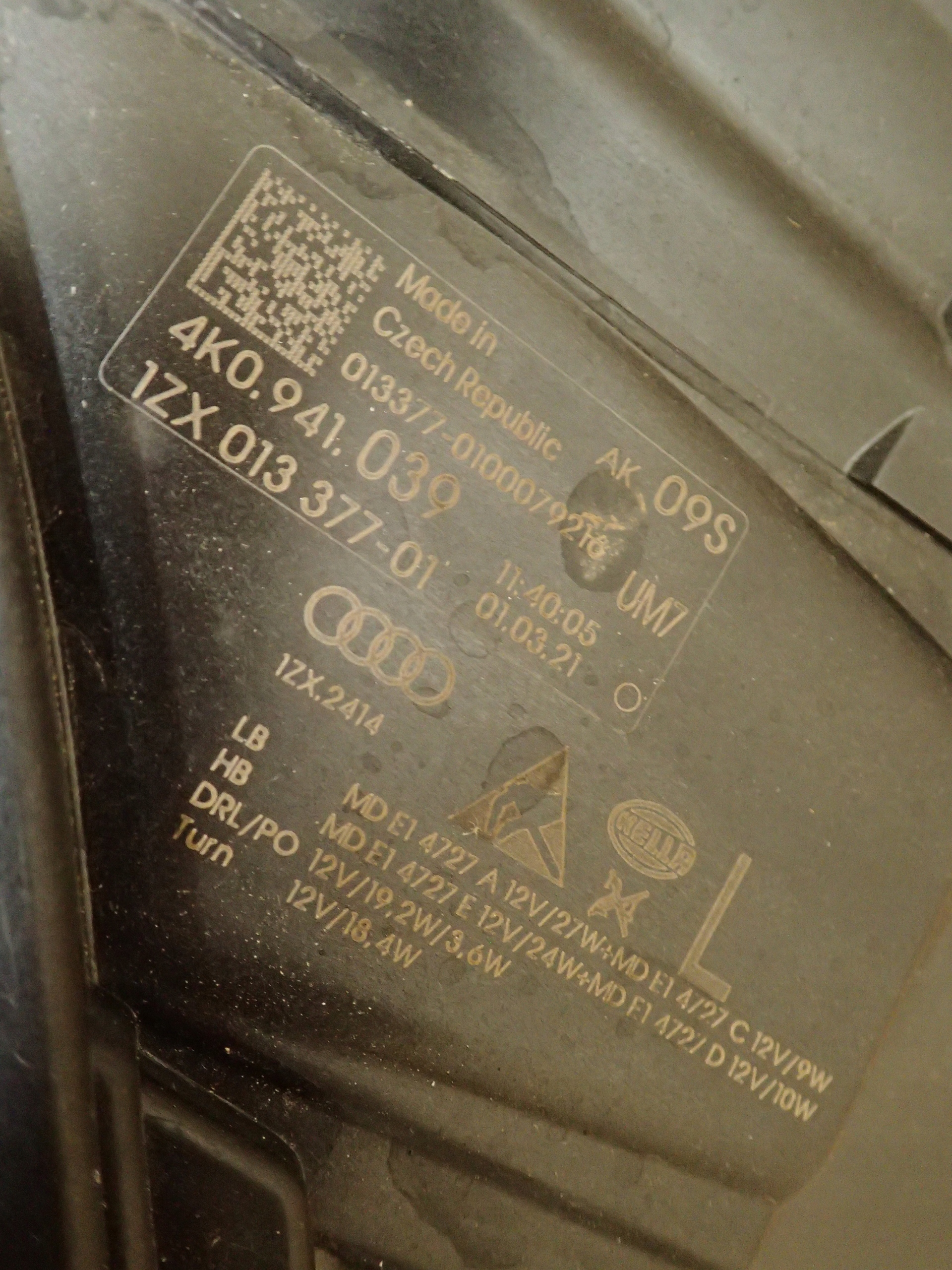 light front left AUDI A6 C8 4K FULL LED 4K0941039