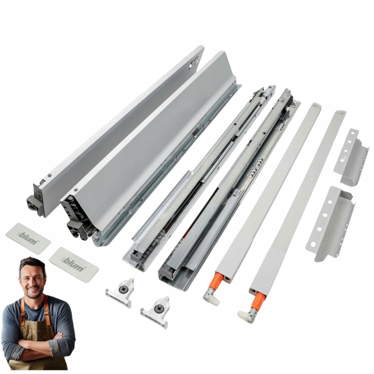 Zásuvka Blum Tandembox Antaro 500 mm Stredná 167 mm Nosnosť 35 kg Šedá