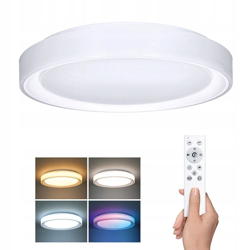 Led osvetlenie s diaľkovým ovládačom Floco, 30W 6W Rgb, 2100lm, 40cm, Cct