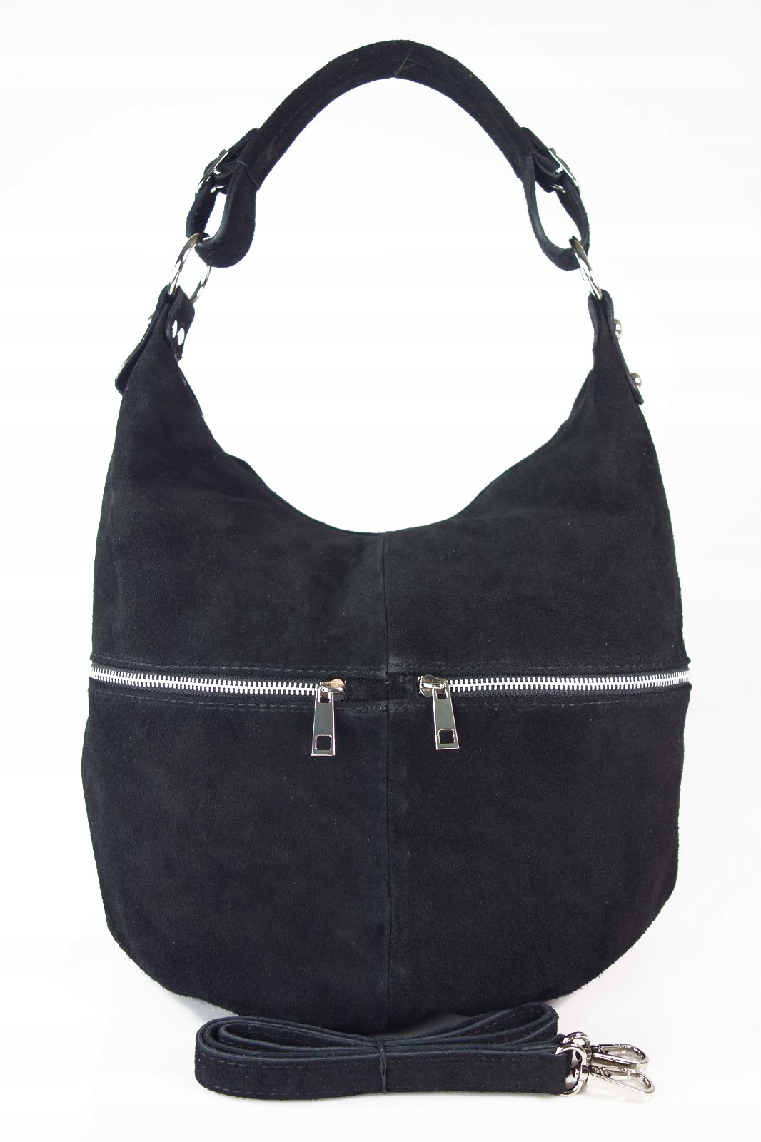 

Vera Pelle Włoska Shopper Bag Zamsz Kolory Czarny