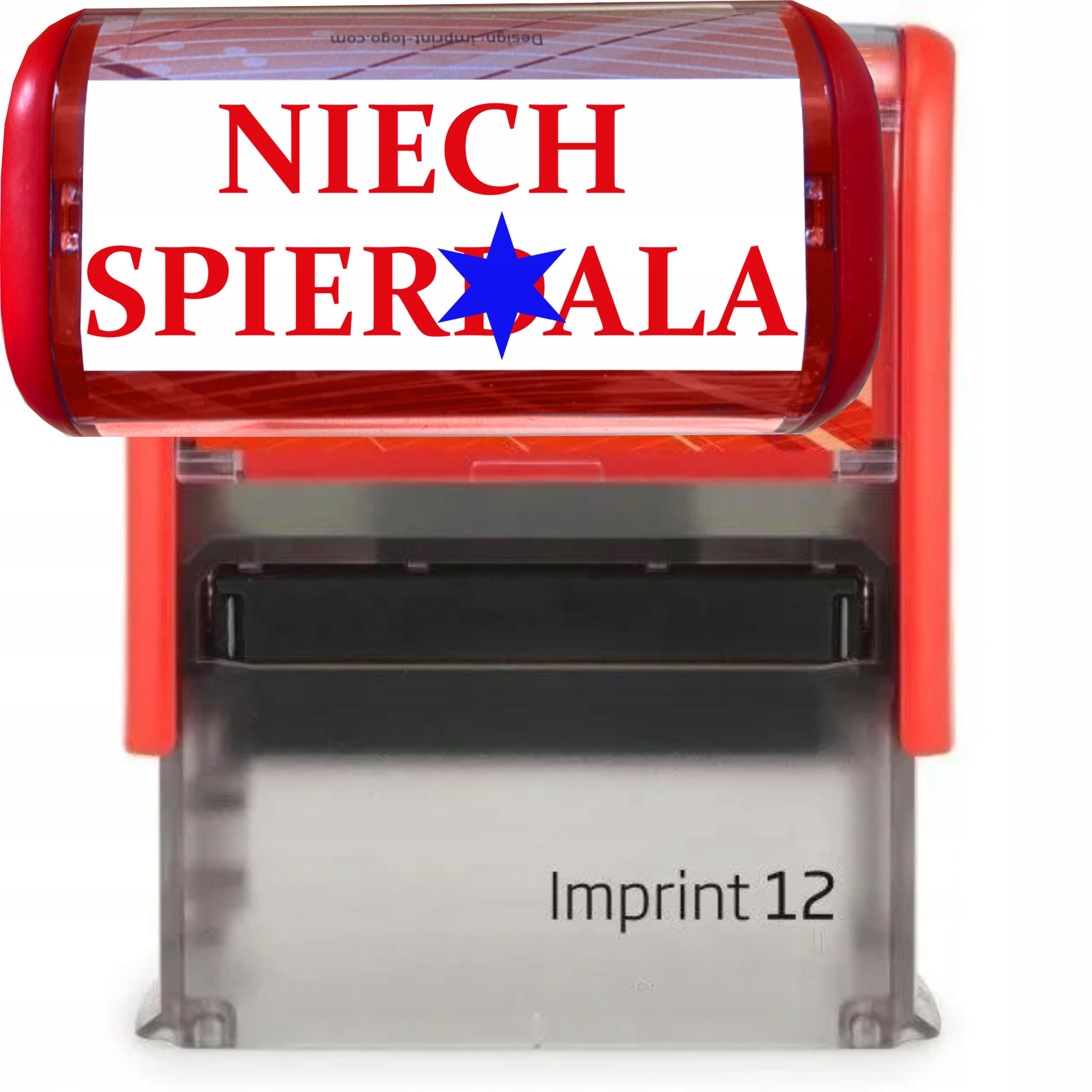 PIECZĄTKA CZERWONA AUTOMATYCZNA NAPIS NIECH SPIER**** GADŻET NA PREZENT