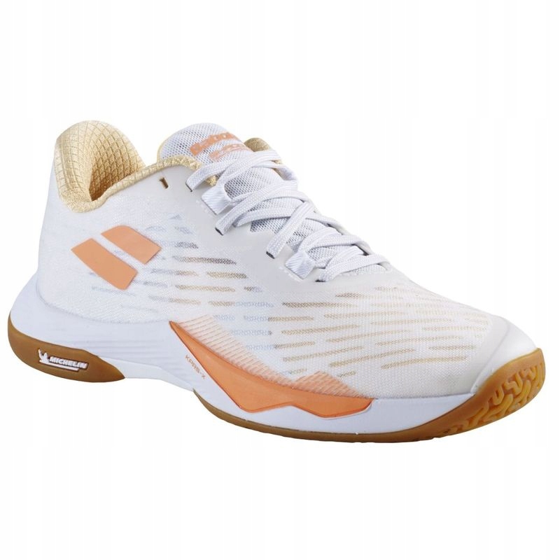 Badmintonové Boty Babolat Shadow Tour 5 White/yellow Women 36,5