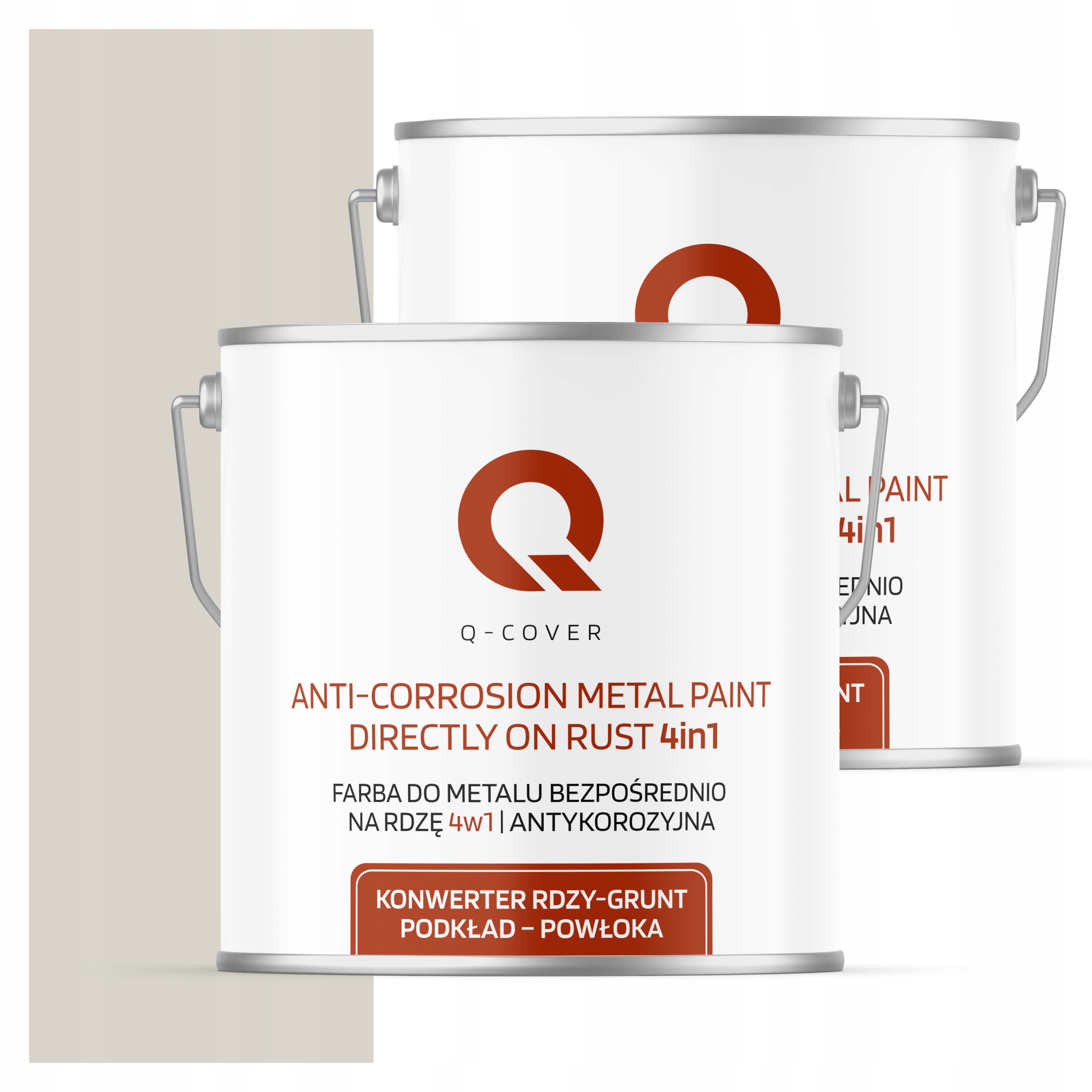 Farba Priamo na hrdzu Metal Aluminium Oceľ 5L 4v1 Polomat Biela Šedá