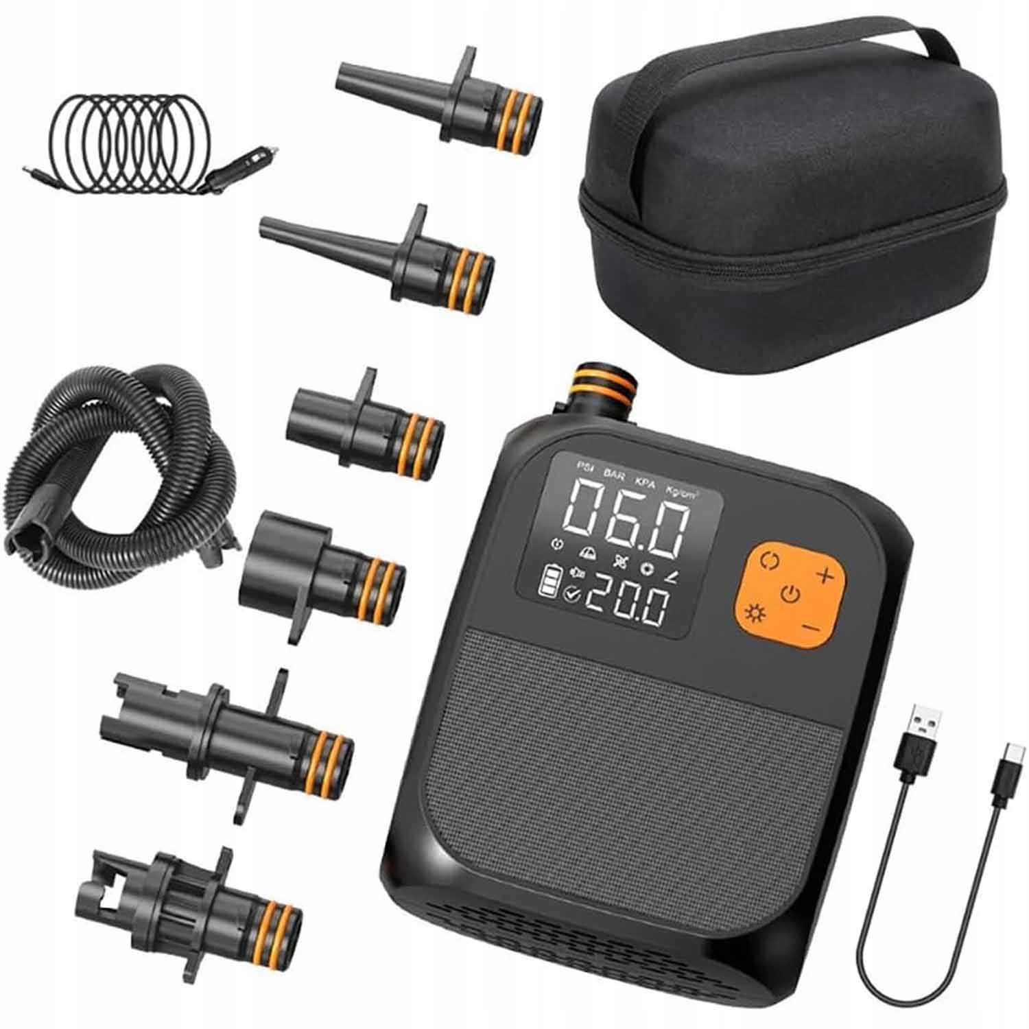 Elektrická Pumpa Pro Matraci Bazénu Paddleboardy Kajaka Pumpa 6X Trysky 8AH