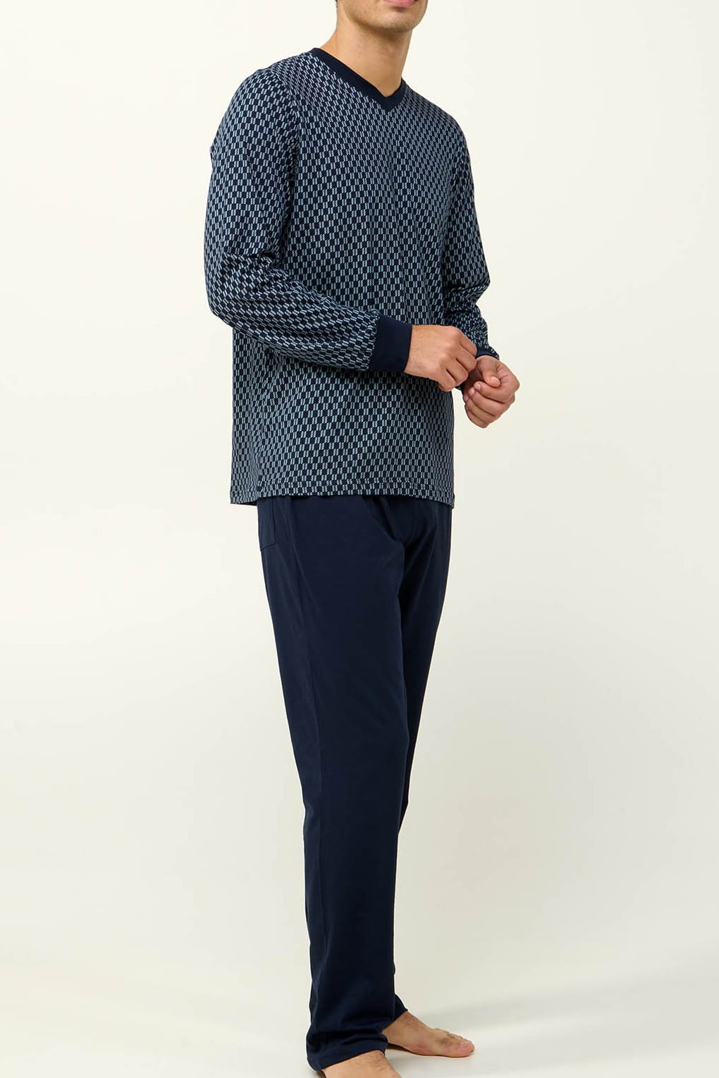 Pánské pyžamo s dlouhým rukávem Vamp 23671 [Velikost 4XL]