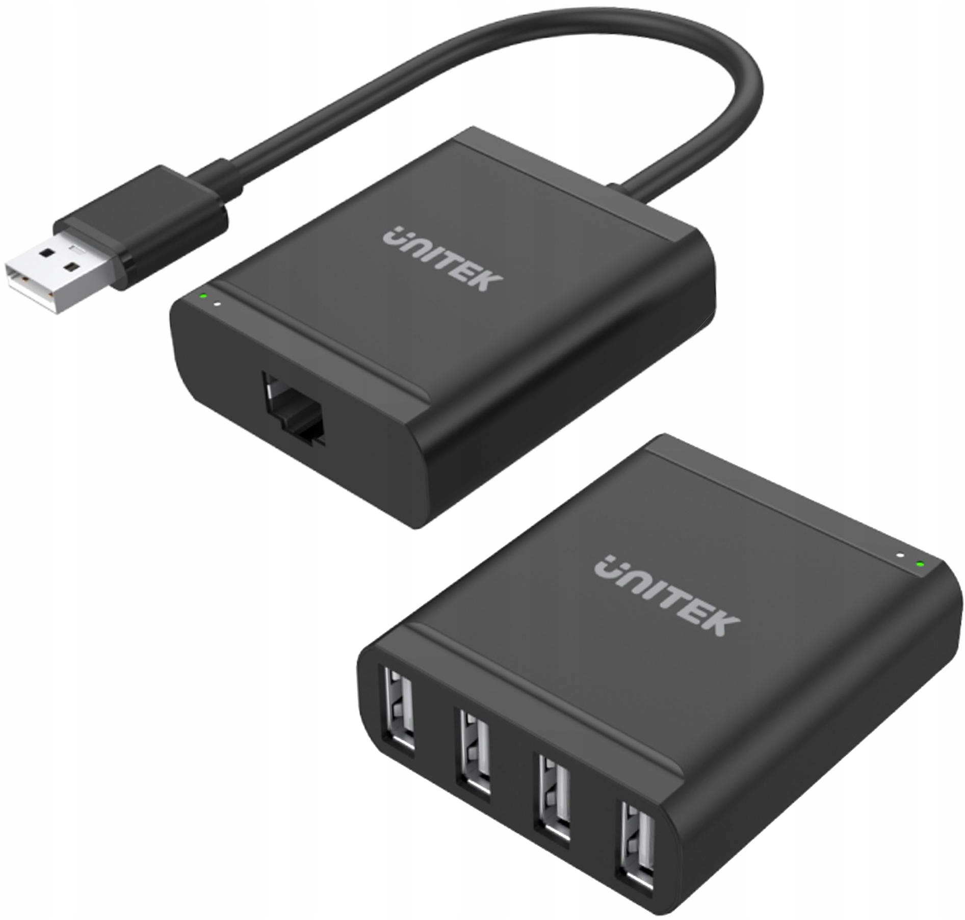 Unitek Y-2516 Prodlužovací Kabel Usb 2.0 Over Ip 4xUSB 60M Po Otočení