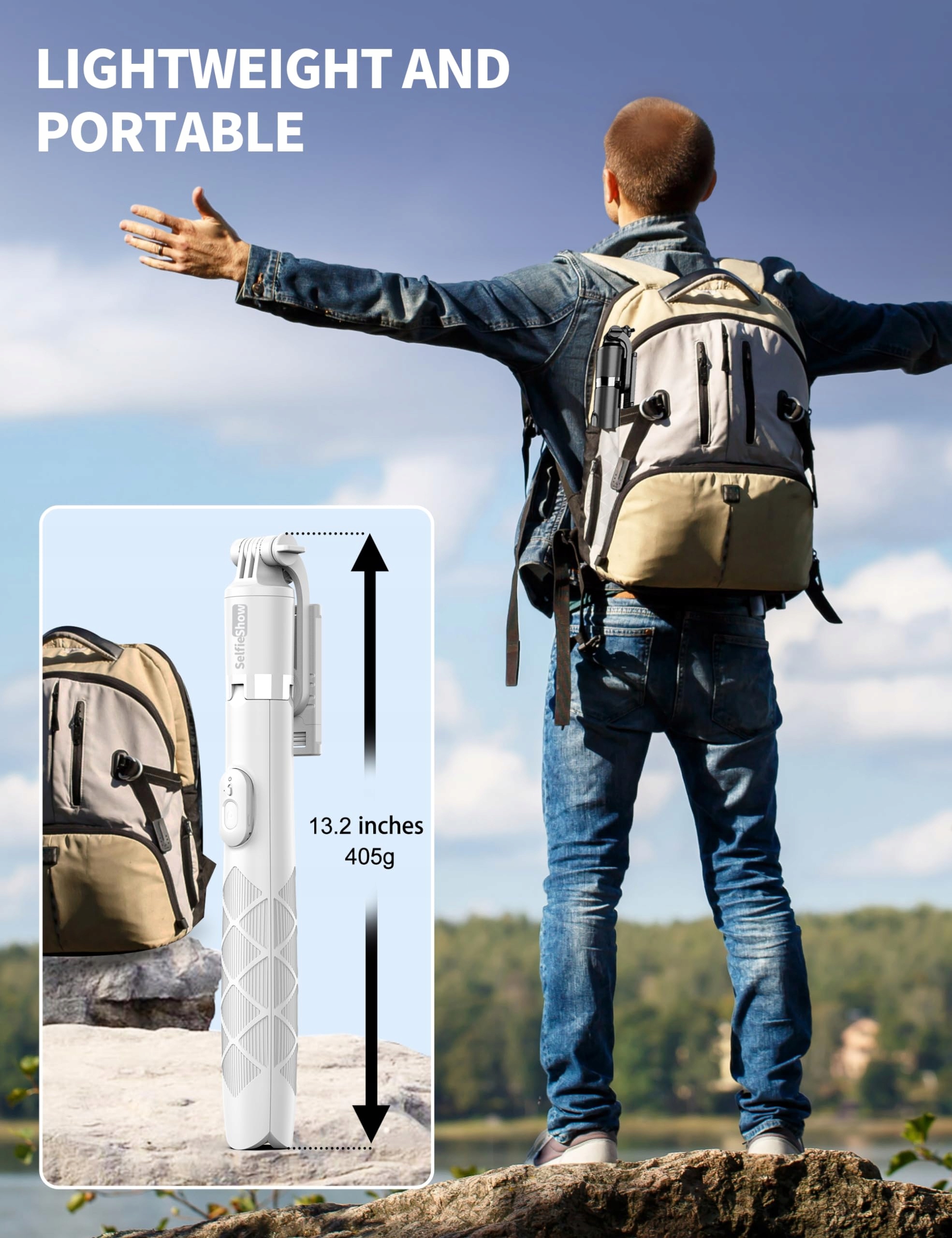 Aluminiowy Statyw Selfie Stick Do Telefonów i Kamer — miniatura 5