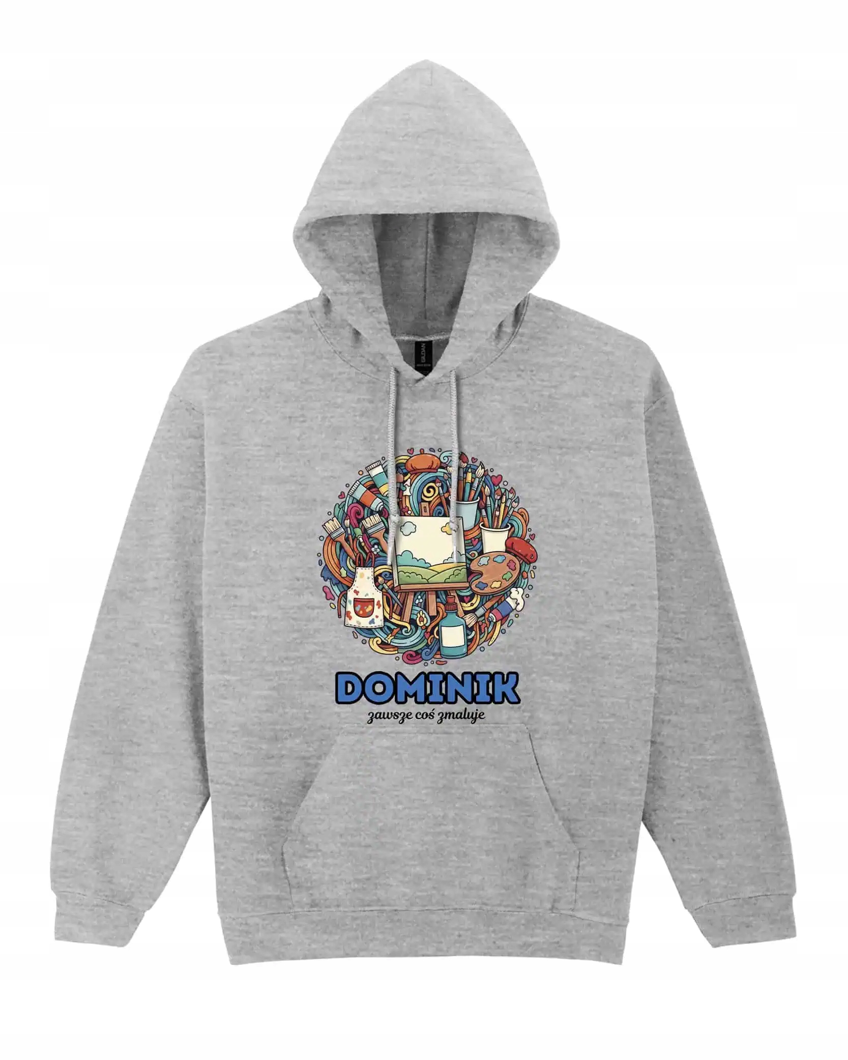 Mikina s kapucí Malíř Personalizovaná Ilustrační Šedá L