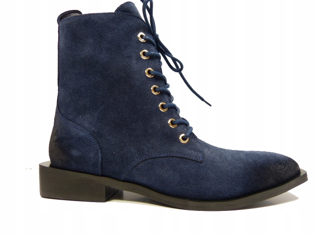 dámské ploché kozačky Carinii 38, tmavě modré, vysoké kanady