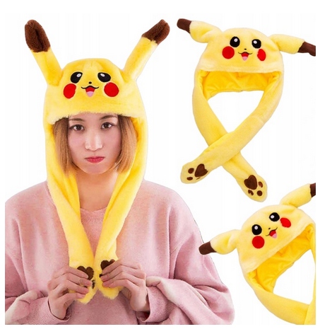 

Pluszowa Czapka Z Ruchomymi Uszami Pikachu Świeci