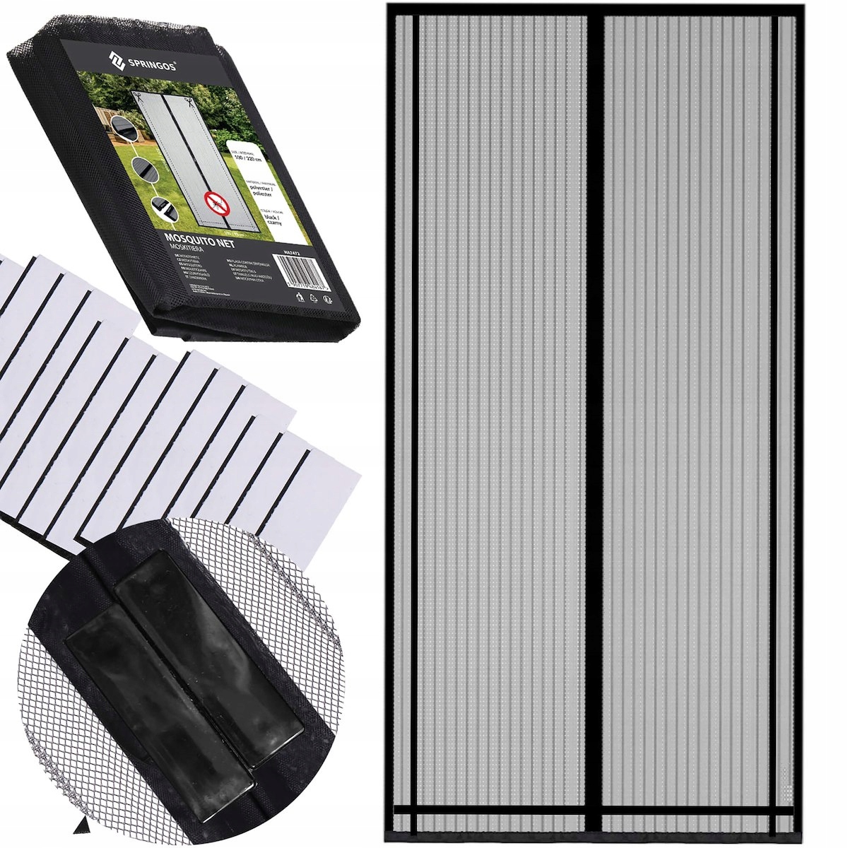 MOSKITIERA NA DRZWI BALKONOWE TARASOWE MAGNETYCZNA SIATKA 100x220cm MOCNA