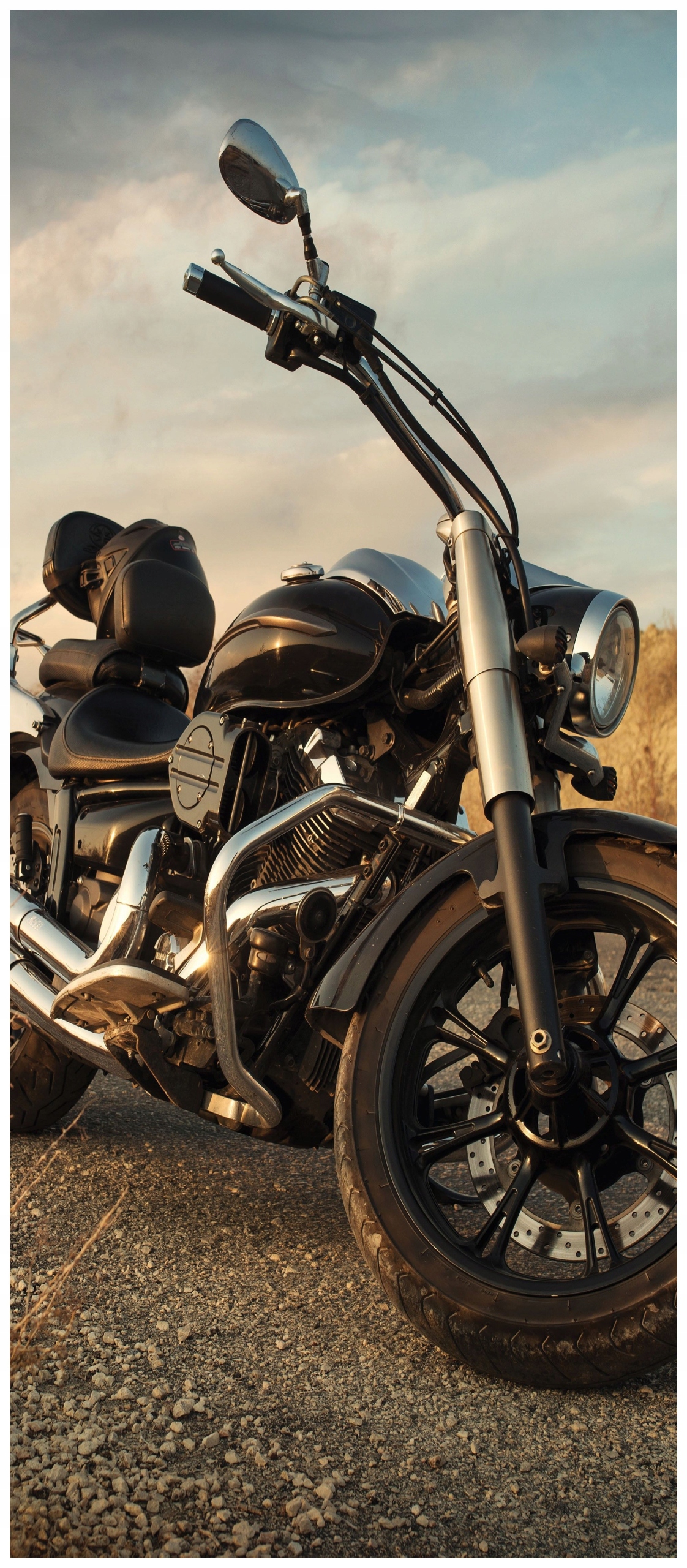 Vliesová fototapeta Motocykl cesta podzim krajina 91x211 lepidlo
