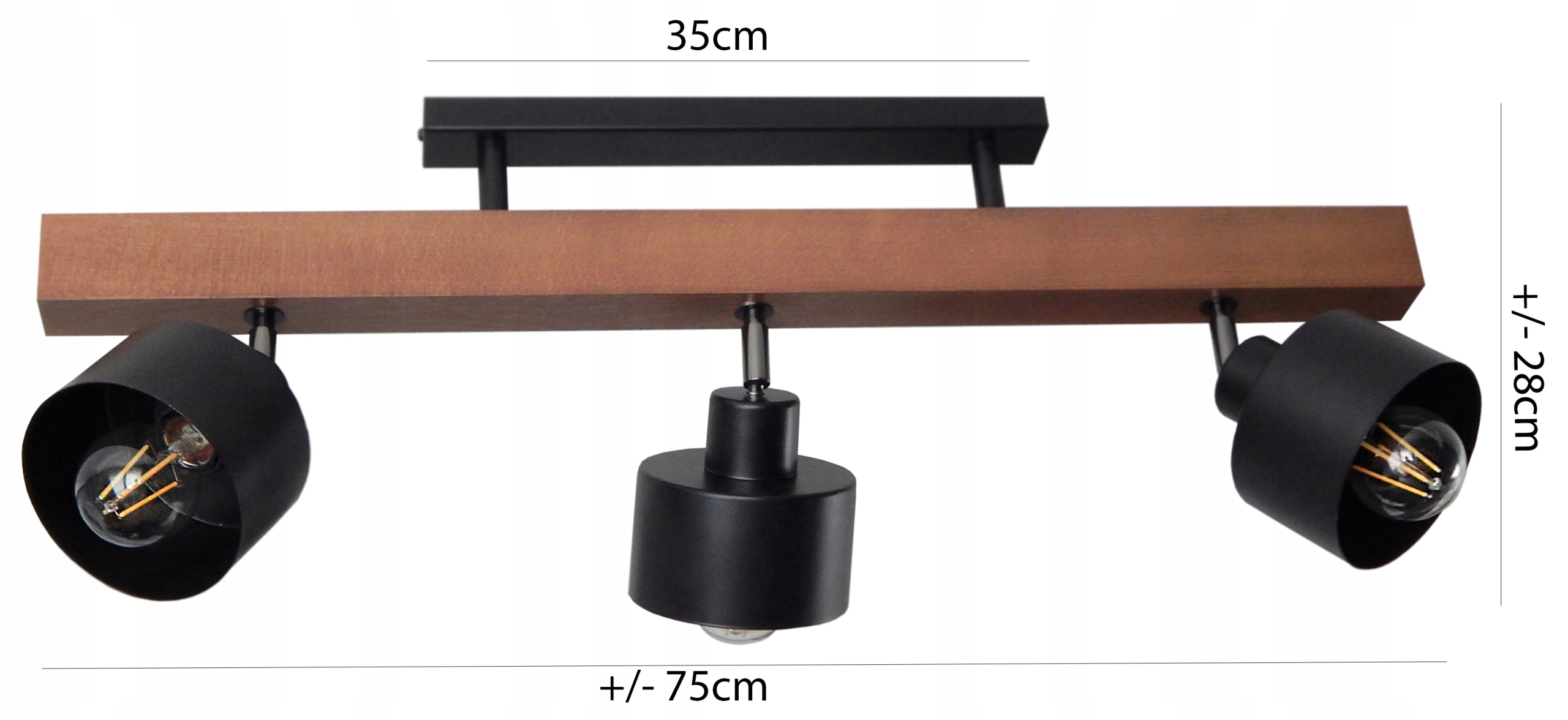 LAMPA PLAFON SUFITOWY 015-3PR LED DREWNO METAL Marka Adex