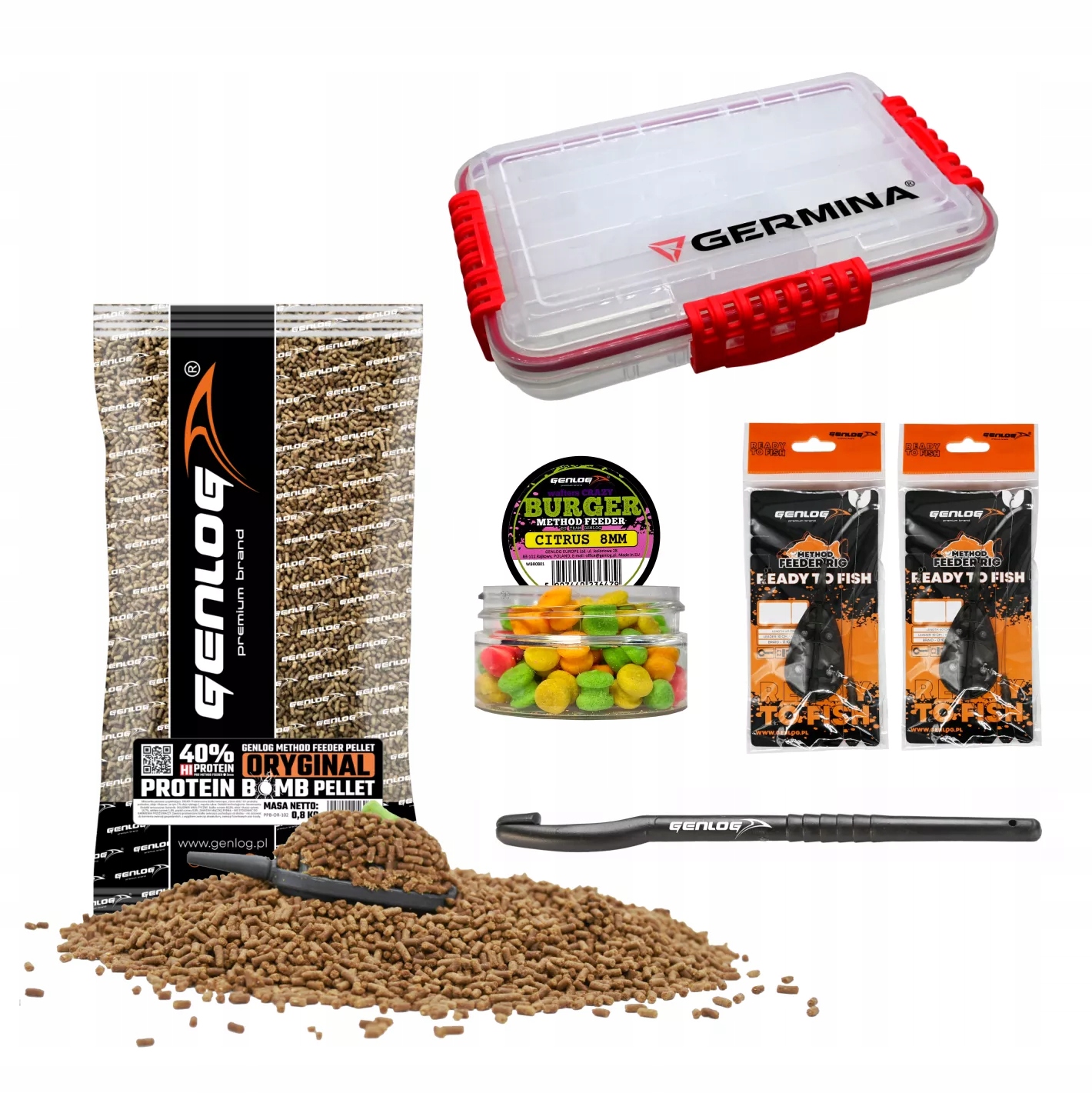 Zestaw Method Feeder na Start Pellet 2mm Waftersy Podajniki Akcesoria